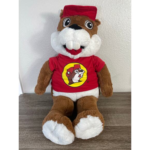 Buc-ee's Beaver Mascot Plush Toy 27" Red Shirt Hat Logo Stuffed Animal Texas Gas - Picture 4 of 13